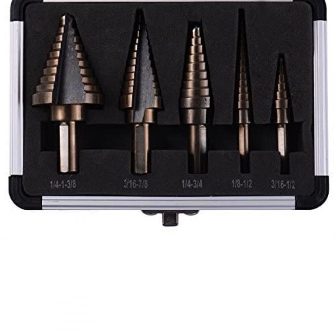 Step drill bit set application in arcade game cabinet lock maintenance