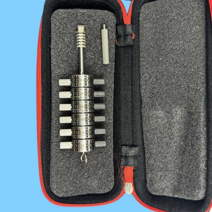 Lock pick key in use for forensic examination