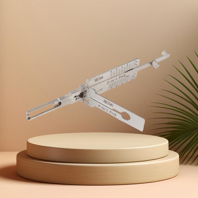 Lishi HU56 Turbo Decoder tool showing precision components and design