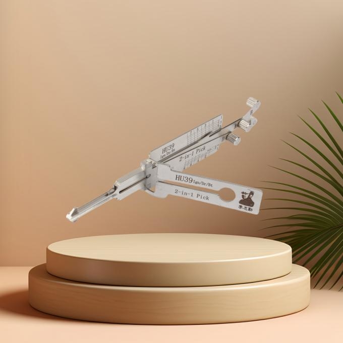 LISHI HU39 2-in-1 Auto Pick and Decoder tool showing detailed construction and components
