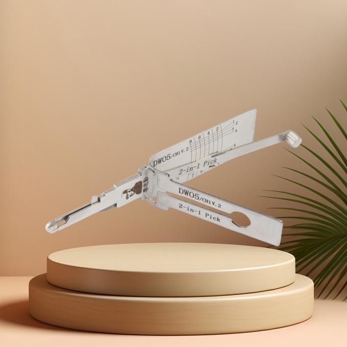 Close-up view of Lishi DW04R V.2 tool grip and reinforced construction