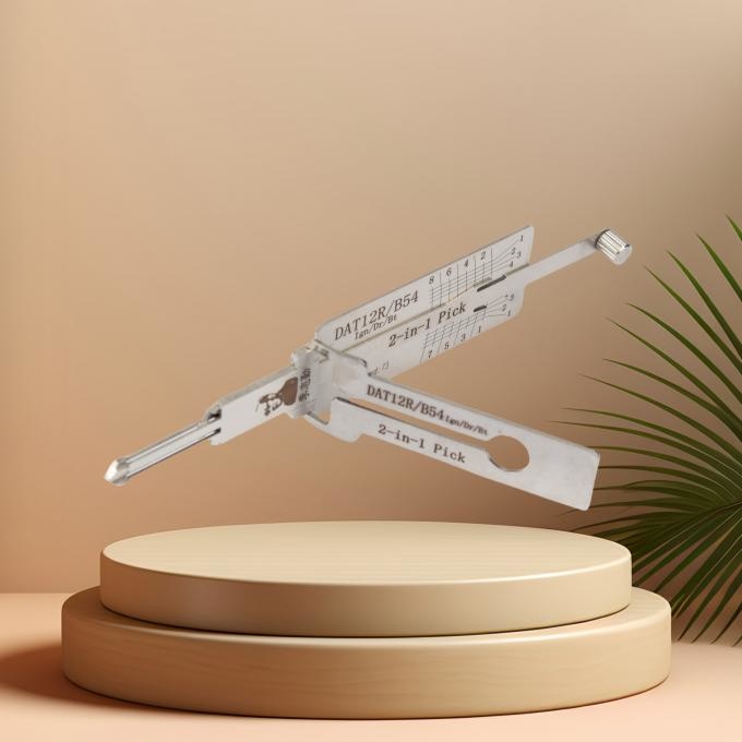Lishi DAT12R B54 lock pick tool showing detailed construction and scale markings