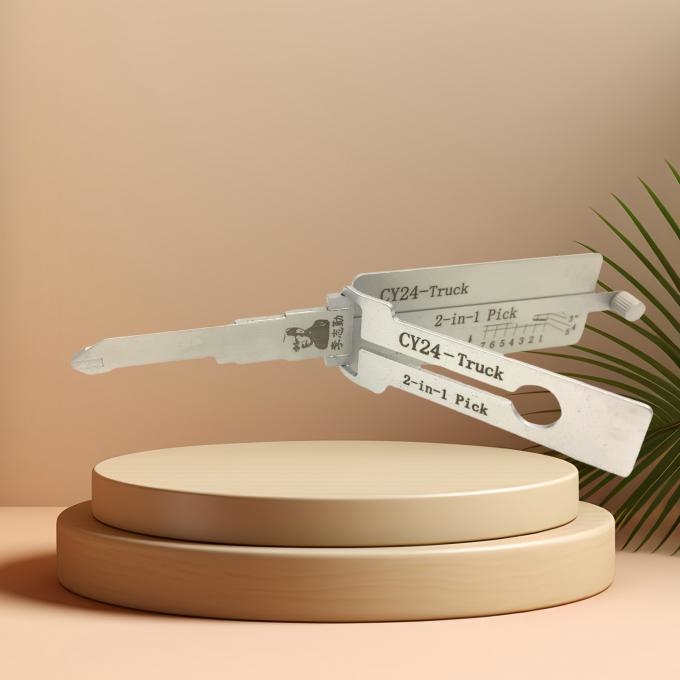 Close-up view of Lishi CY24-Truck tool showing precision engineering and wear-resistant features