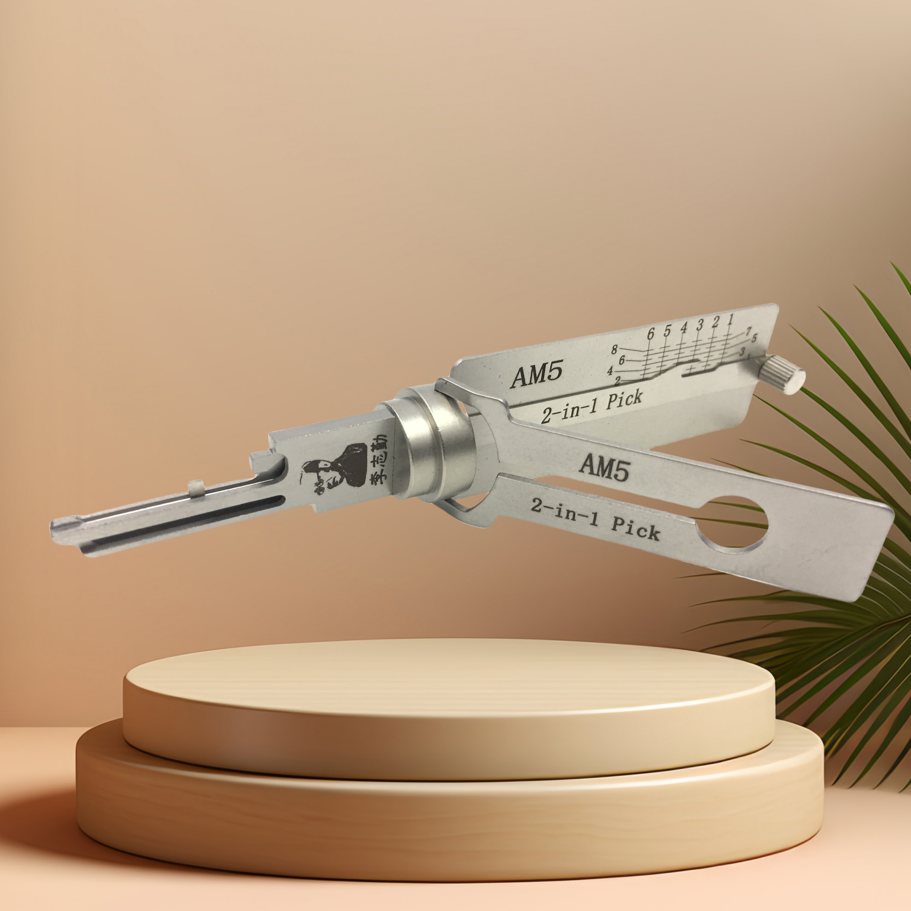 2-in-1 Lishi AM5 Decoder and Pick Locksmith Tool for Civil Lock Vehicle Keys with Metal Construction