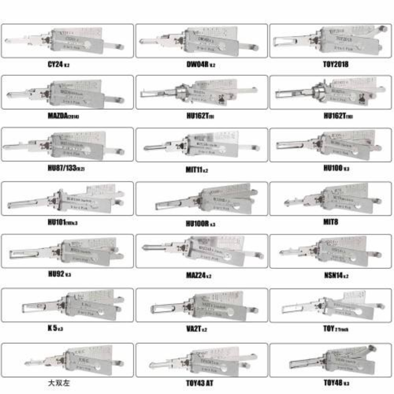 Original Lishi Tool 32 PCS 2-in-1 Set for Non-Destructive Lock Pick and Locksmith Applications