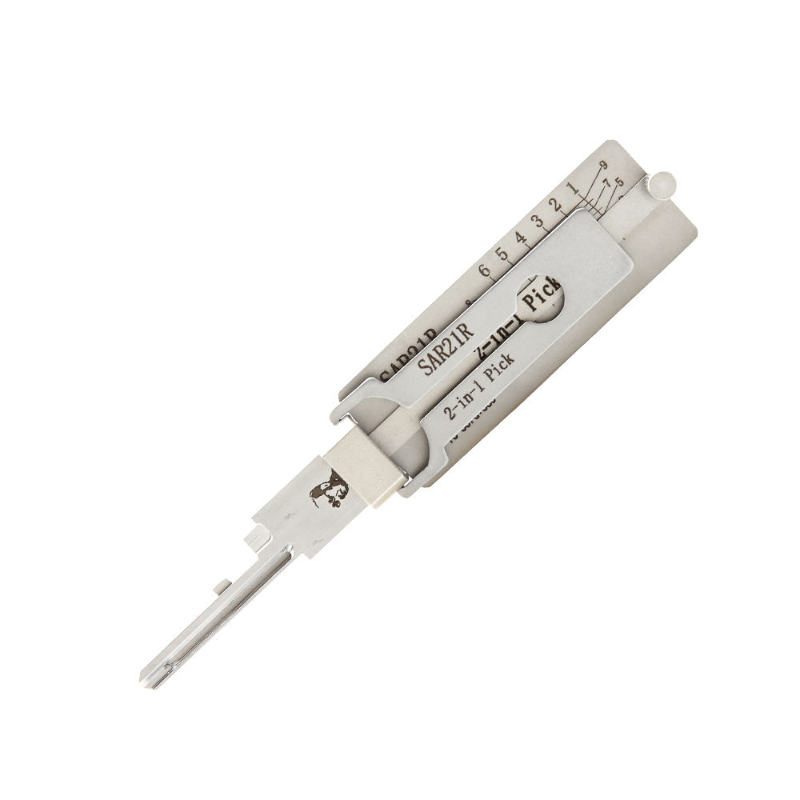 Lishi Tool 2-in-1 Design SAR21R Model Metal Material Locksmith Decoder and Lock Pick for Civil Door