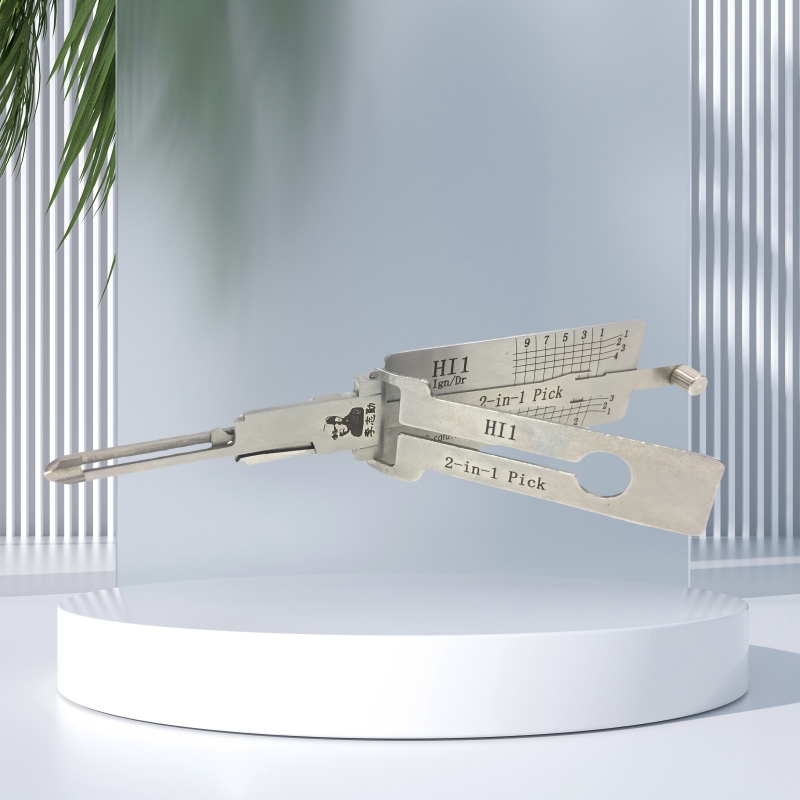 LISHI HI1 Model 2-in-1 Motorcycle Tool Metal Construction Lishi Key Decoder for Hino Bikes Locksmith Tool
