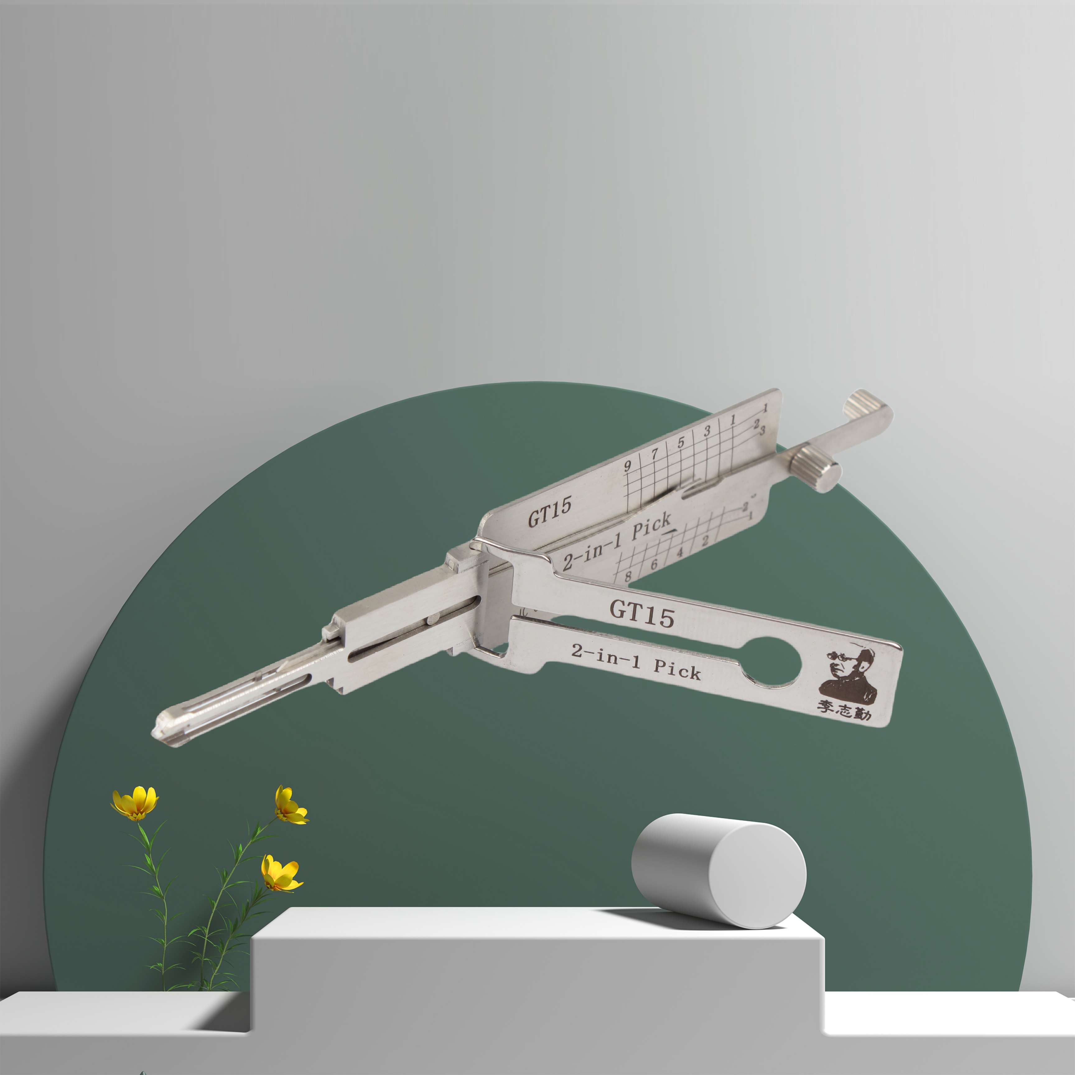 Lishi 2-in-1 GT15 Model Auto Lock Pick Set with Metal Construction and Speed-Optimized for Pros