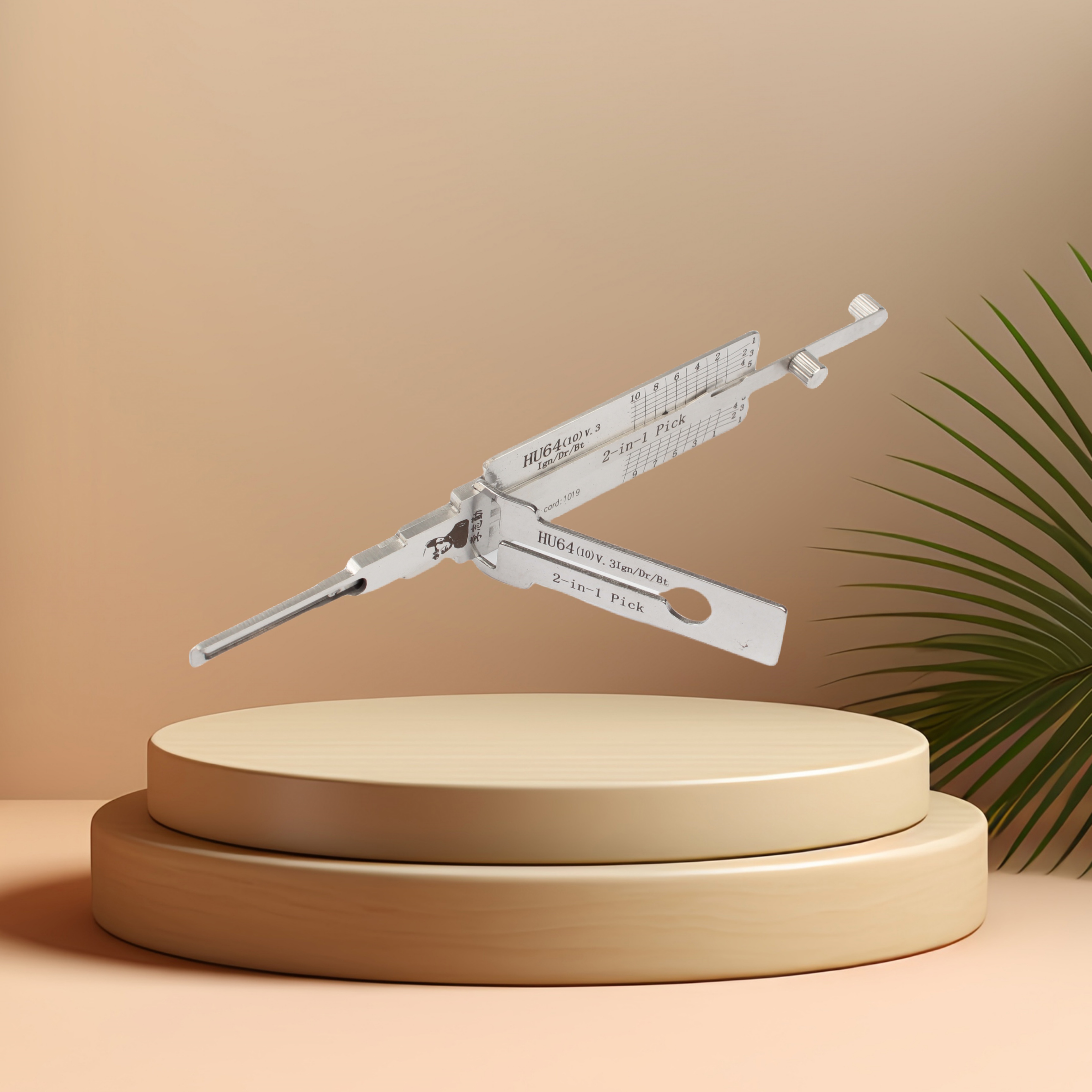 HU100 V.3 Model Lishi Lock Pick Tool with 2-in-1 Functionality and Metal Construction