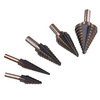 High quality titanium coated 5 pcs HSS step drill bit set in aluminum box