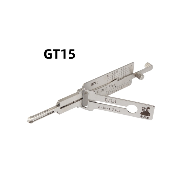 Lishi 2 in 1 GT15 Car Door Lock Pick and Decoder Tool Lockpick Set for Fiat Car Key