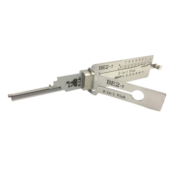Lishi Tool 2-in-1 BE2-7 Model Corrosion-Resistant Decoder &amp; Pick Locksmith Tool for Home Door