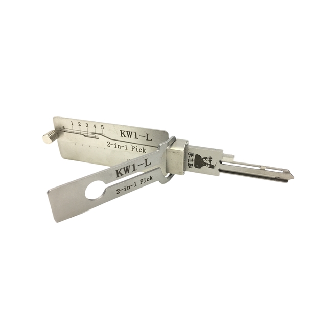 Lishi 2-in-1 KW1-L Decoder Tool for Locksmiths with Lightweight Construction and Compact Portable Design