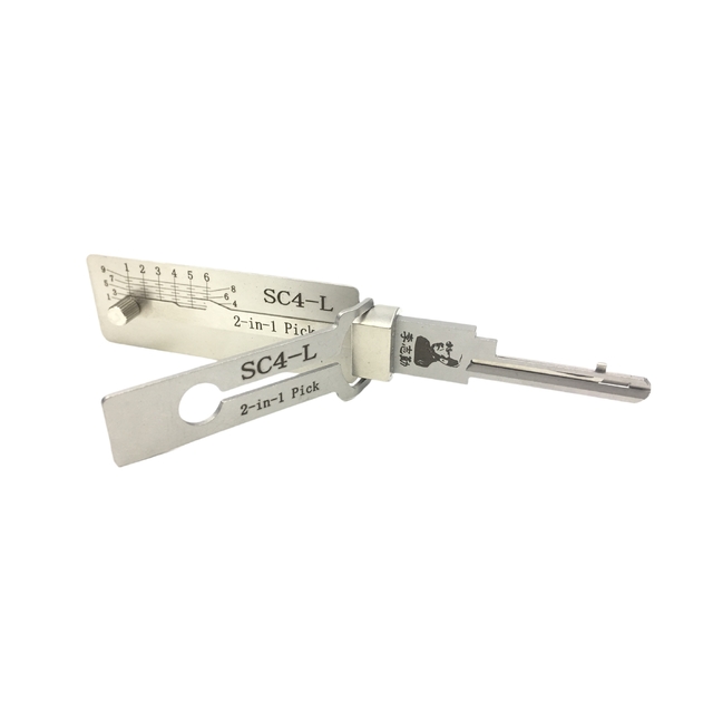 SC4-L Model Lishi 2-in-1 Tool with Metal Material for Non-Destructive Entry and Lock Picking