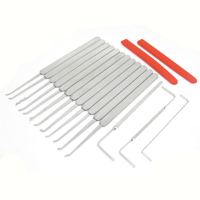 12-Piece Civilian Lockpick Set — Single-Hook Stainless Steel Locksmith Supplies & Repair Tool Kit